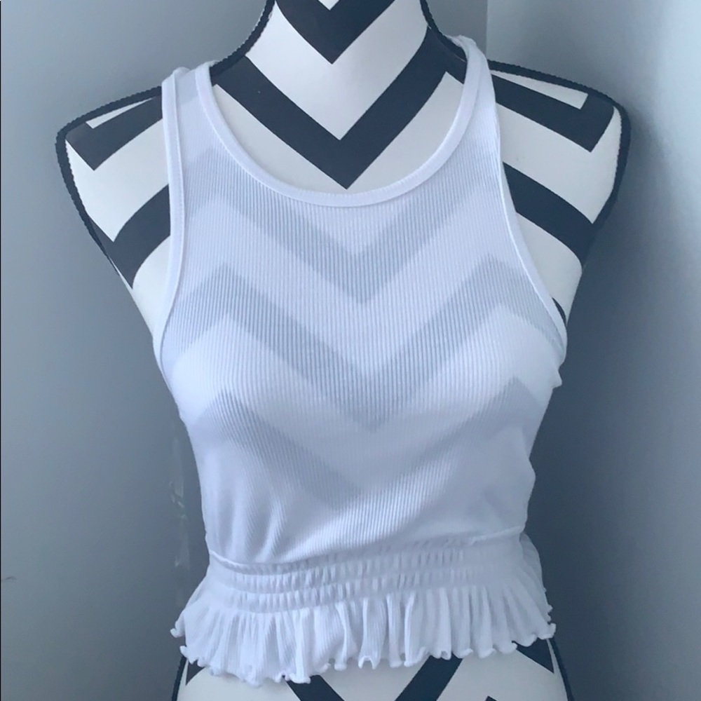 white crop top tank
